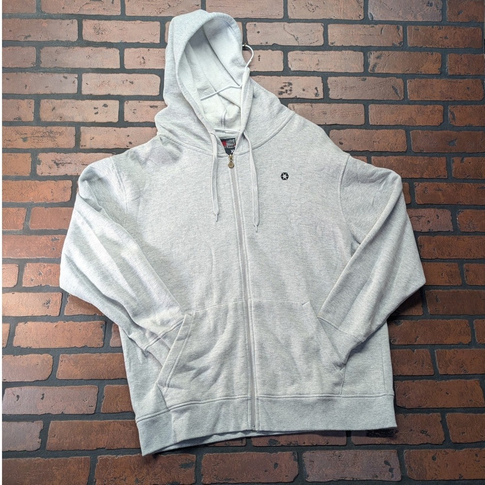 South Pole Men's XL Grey Full Zip‎ Hoodie Headphone Passthrough Tech Pocket